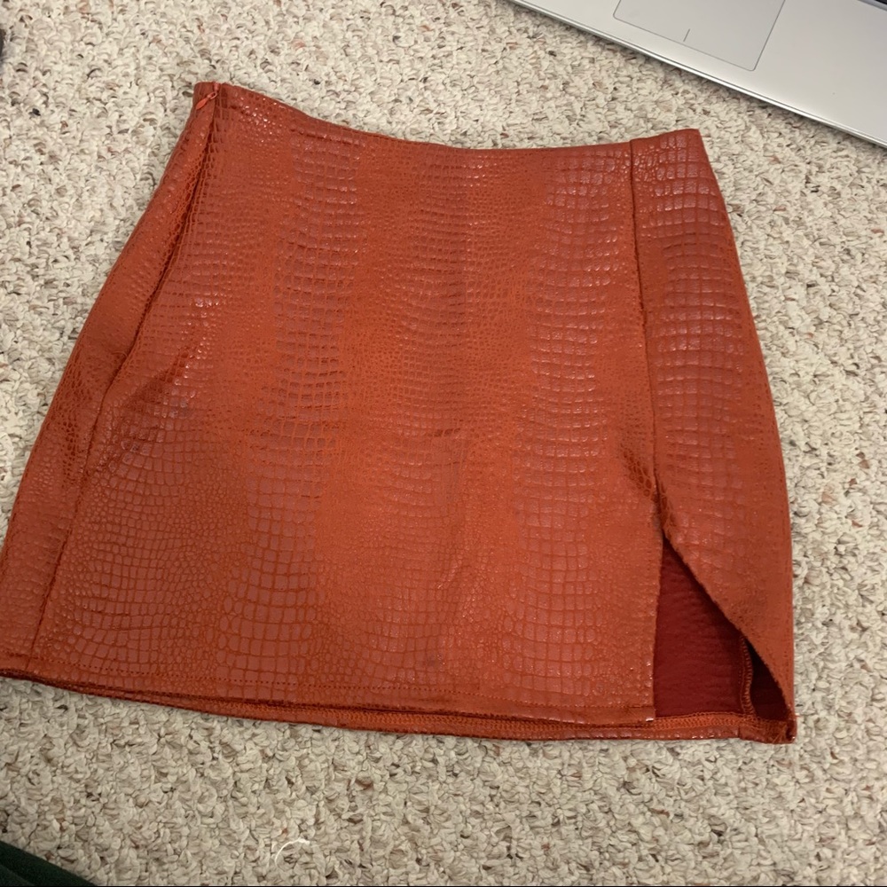 Shein brown croc skirt